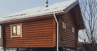 Баня из оцилиндрованного бревна под ключ в Клинцах - от 132756 рублей